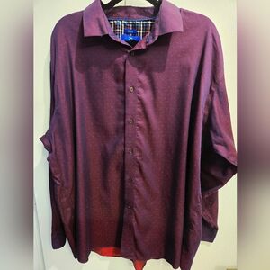 Egara Deep Purple Burgundy Color Changing XL Casual Button Down Shirt